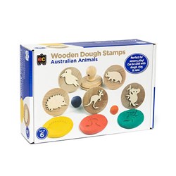 Educational Colours Wooden Dough Stamps Australian Animals Set Of 6