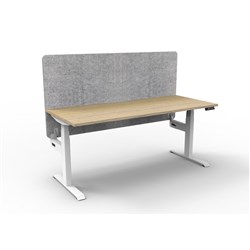 Rapidline Boost+ Single Sided Workstation + Grey Eco Screen 1800Wx750Dx620-1270mmH Oak/Wht