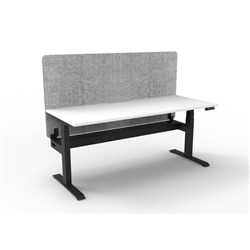 Rapidline Boost+ Workstation + Grey Eco Screen + Cable Tray 1500Wx750Dx620-1270mmH Wht/Blk