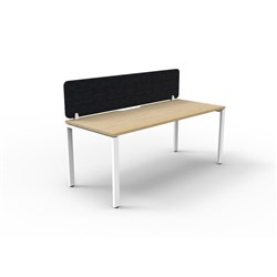 Rapidline Deluxe Infinity Desk Profile Leg Single Sided+Black Eco Screen 1500Wx730mmH Oak/Wh
