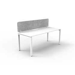 Rapidline Deluxe Infinity Desk Profile Leg Single Sided+Grey Eco Screen 1500Wx730mmH Wht/Wh