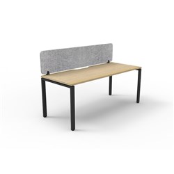 Rapidline Deluxe Infinity Desk Profile Leg Single Sided+Grey Eco Screen 1800Wx730mmH Oak/Bl