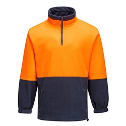 Portwest Hi-Vis Contrast 1/4 Zip Class D Polar Fleece Jumper 5XL Orange And Navy
