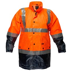 Portwest Eyre Hi-Vis Contrast Rain Traffic Jacket Small Orange And Navy