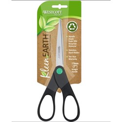 Westcott KleenEarth Scissors 178mm Straight Handle Black