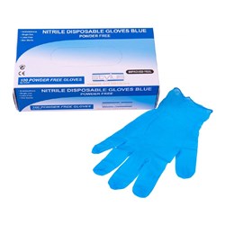 Stylus Nitrile Disposable Gloves Blue Small/Medium Pack of 100