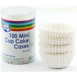 Alpen Cup Cake Cases Mini White Pack of 100