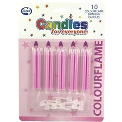 Alpen Candle Colour Flame Pink Pack of 10