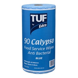 Edco Tuf Calypso Food Service Antibacterial Wipes Blue Roll