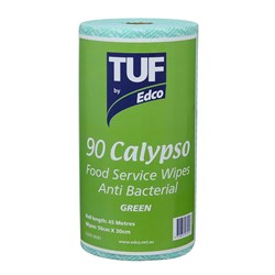 Edco Tuf Calypso Food Service Antibacterial Wipes Green Roll
